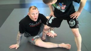 single leg sweep from sit up guard